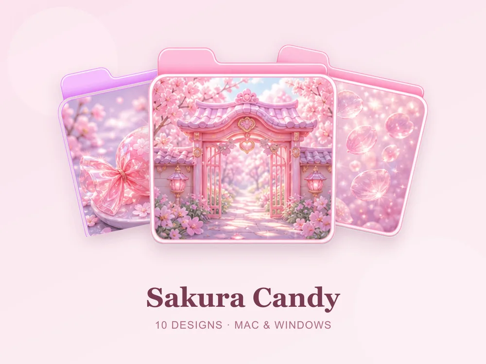 Sakura Candy — folder icon skin for Mac and Windows
