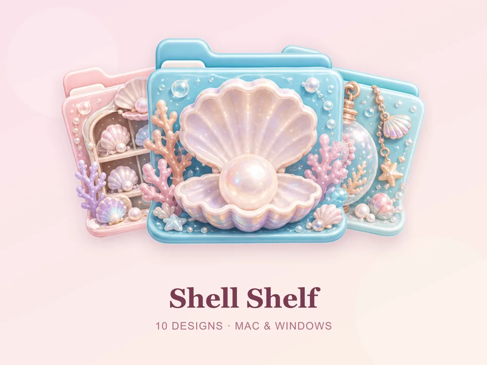 Shell Shelf — folder icon skin for Mac and Windows