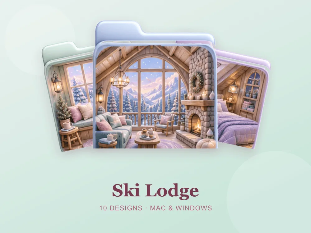 Ski Lodge — folder icon skin for Mac and Windows
