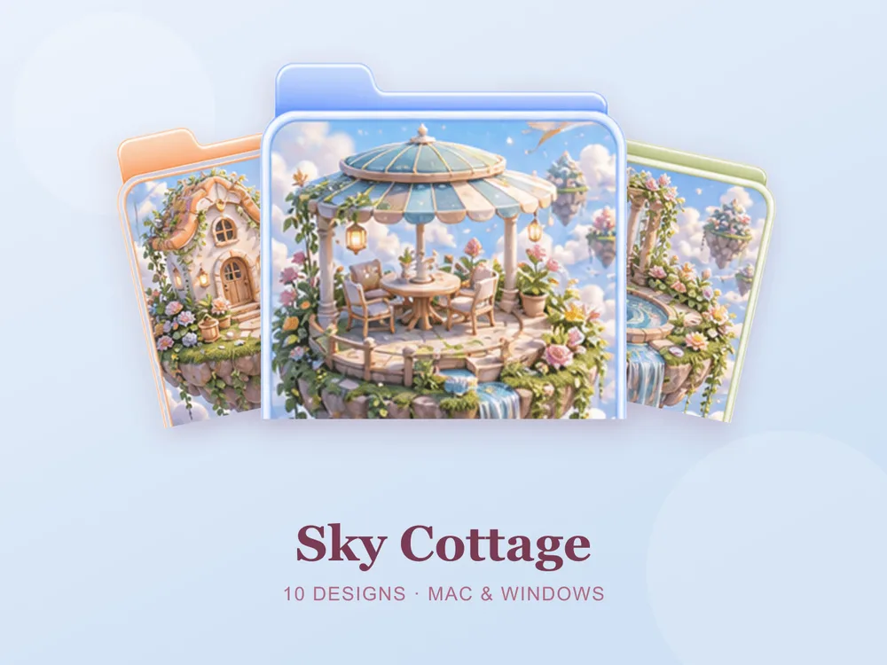 Sky Cottage — folder icon skin for Mac and Windows