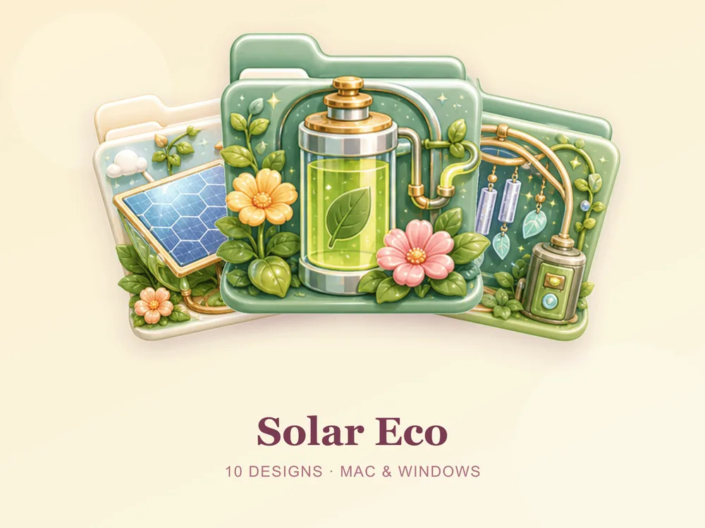 Solar Eco — folder icon skin for Mac and Windows