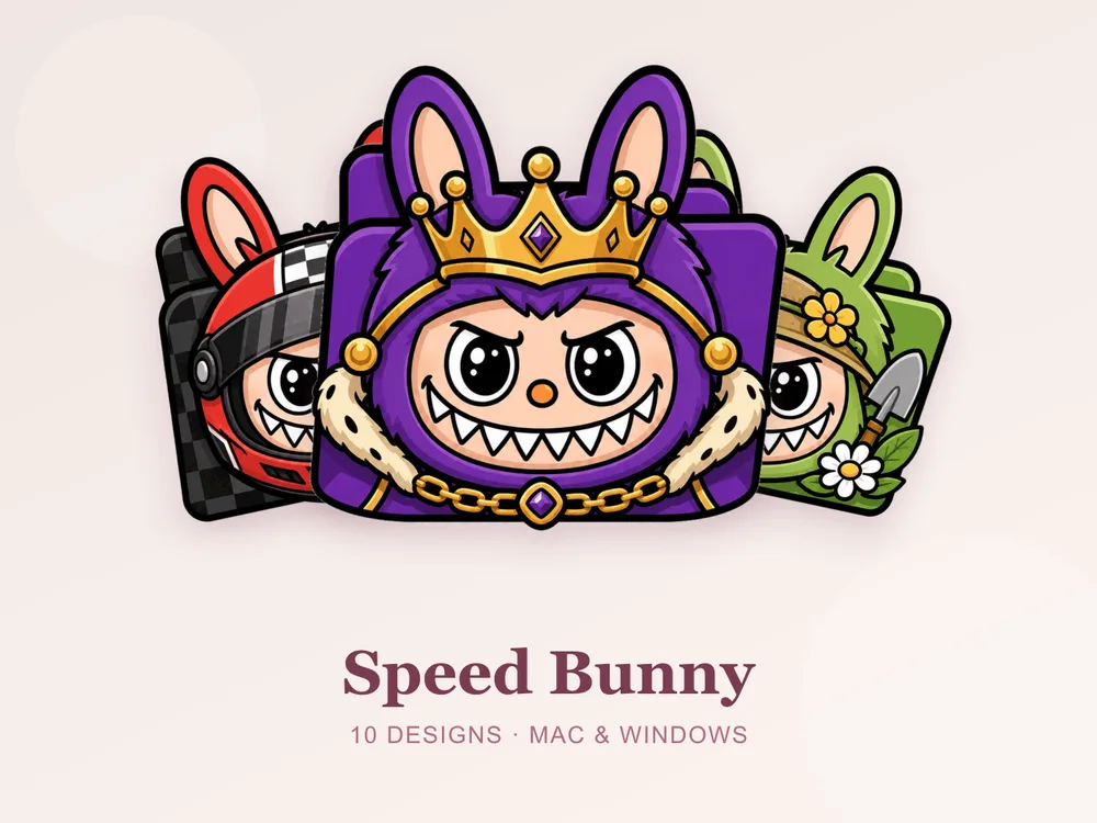 Speed Bunny — folder icon skin for Mac and Windows
