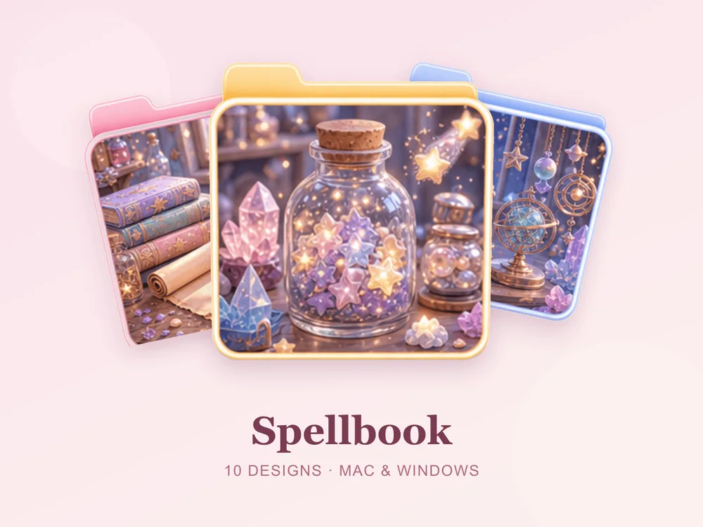 Spellbook — folder icon skin for Mac and Windows