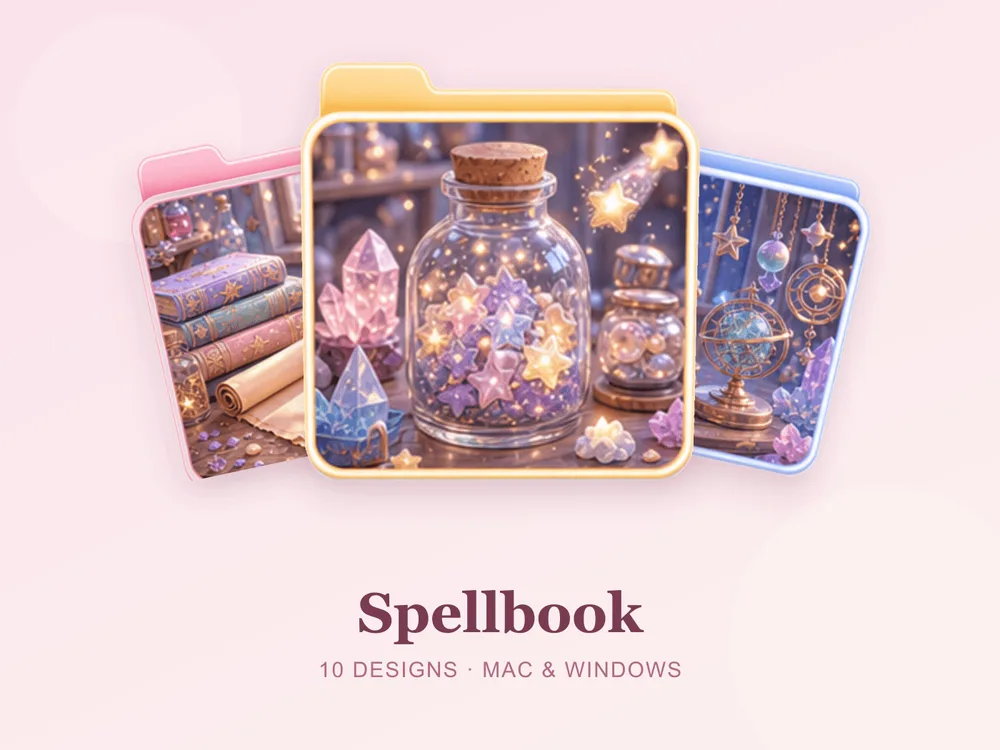 Spellbook — folder icon skin for Mac and Windows
