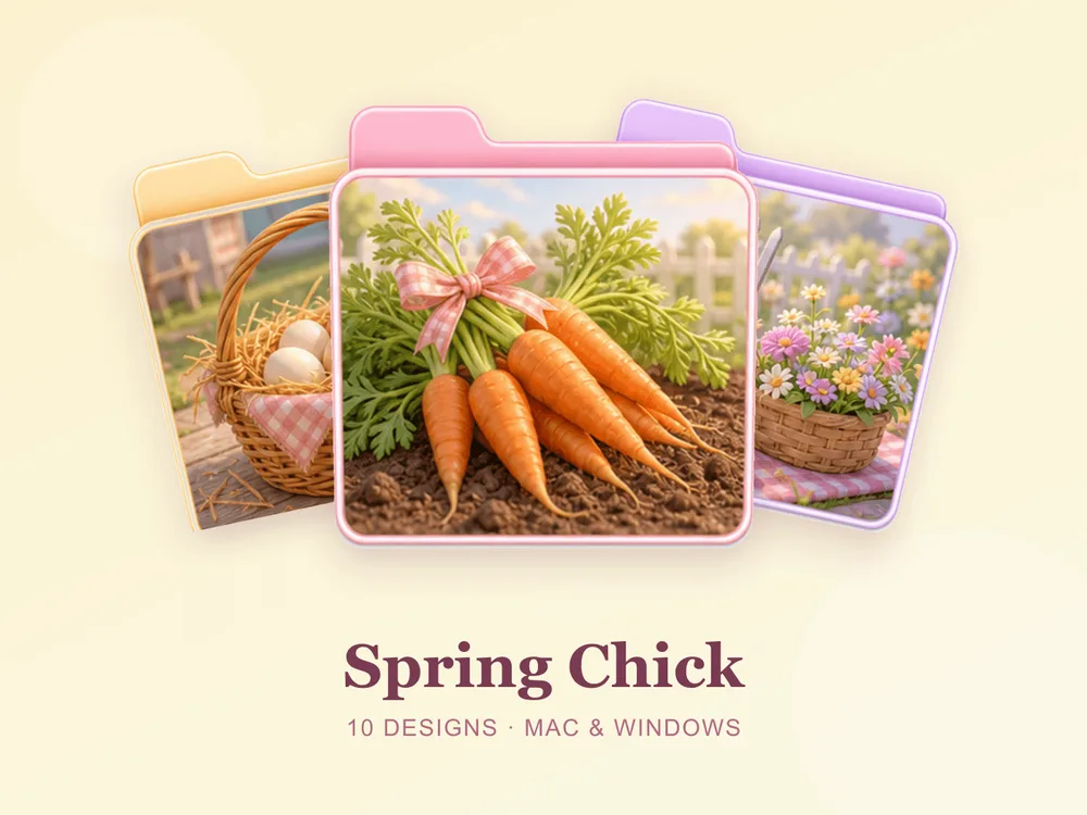 Spring Chick — folder icon skin for Mac and Windows