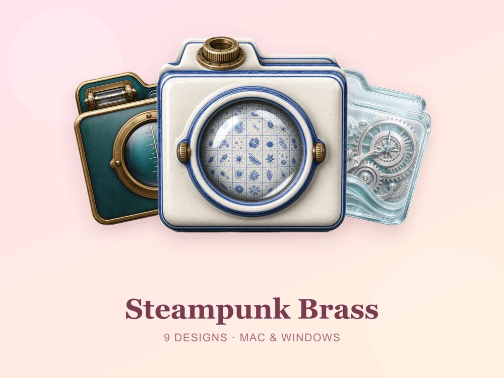Steampunk Brass — folder icon skin for Mac and Windows