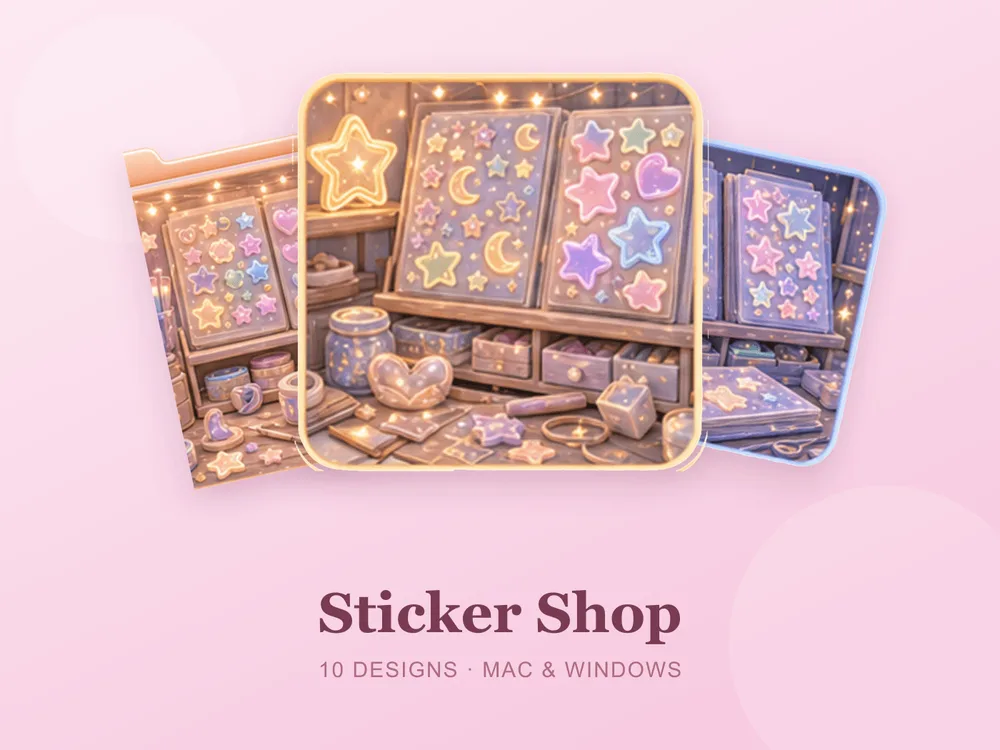 Sticker Shop — folder icon skin for Mac and Windows