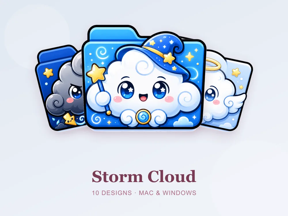 Storm Cloud — folder icon skin for Mac and Windows