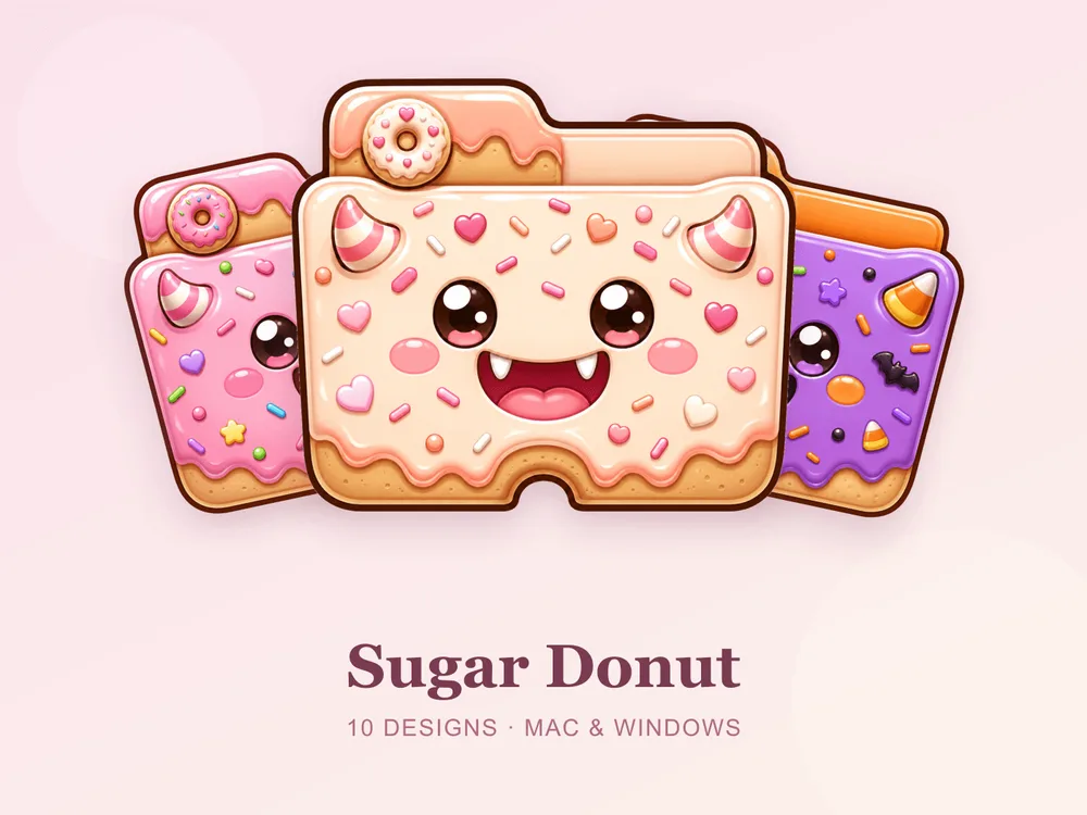 Sugar Donut — folder icon skin for Mac and Windows