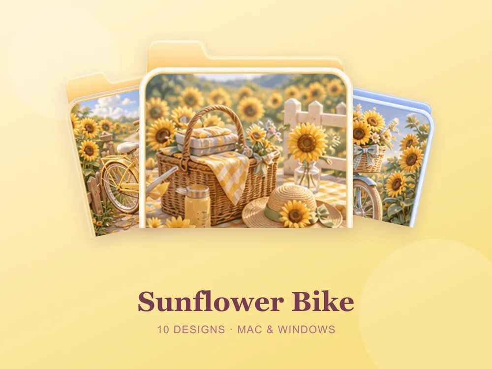 Sunflower Bike — folder icon skin for Mac and Windows