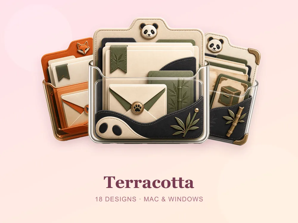 Terracotta — folder icon skin for Mac and Windows
