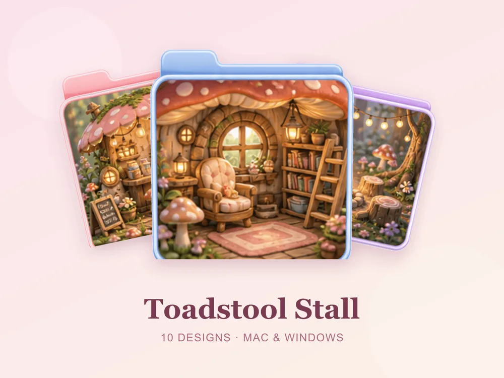 Toadstool Stall — folder icon skin for Mac and Windows
