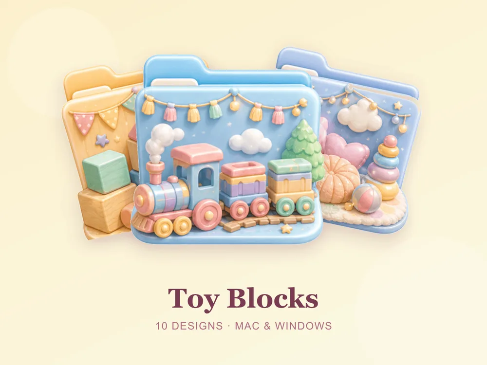 Toy Blocks — folder icon skin for Mac and Windows