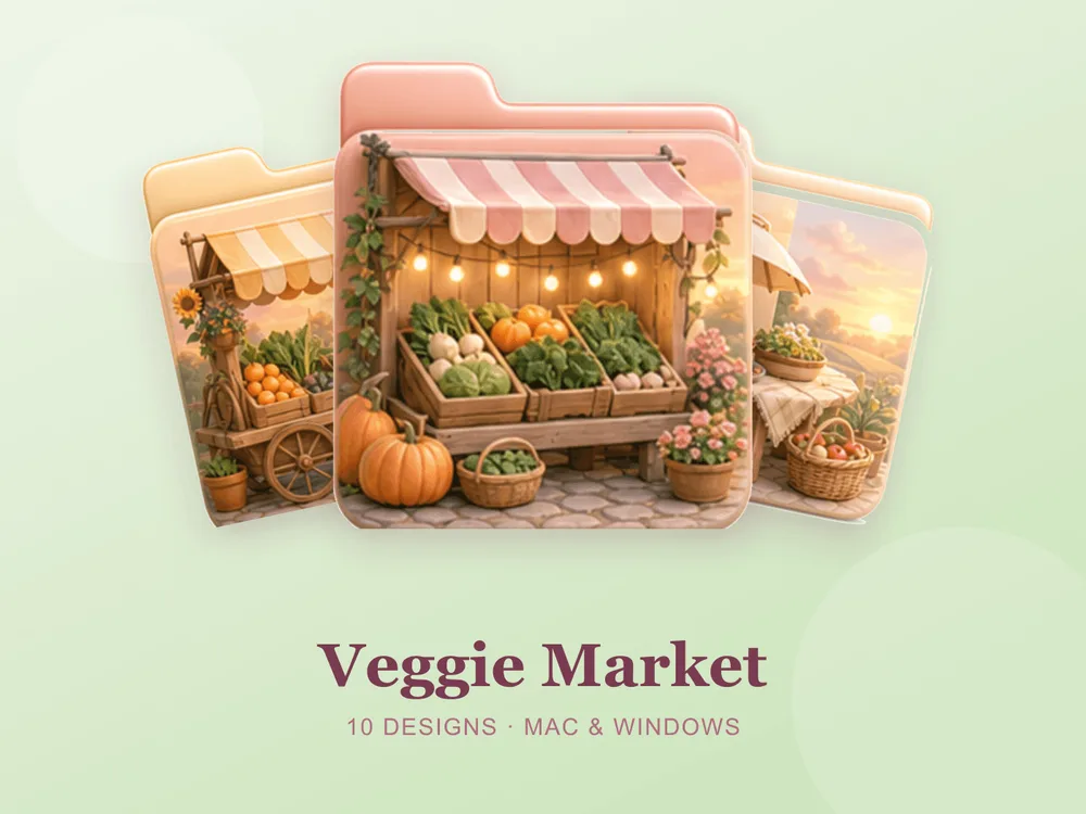 Veggie Market — folder icon skin for Mac and Windows