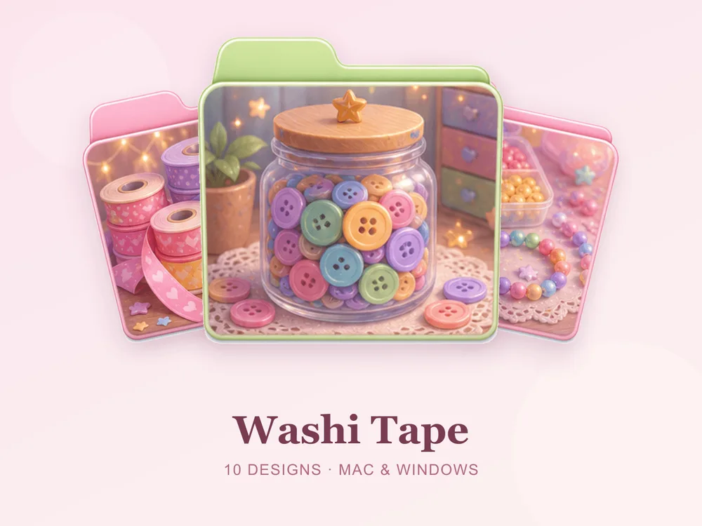 Washi Tape — folder icon skin for Mac and Windows