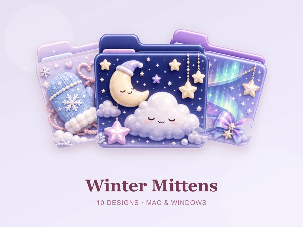 Winter Mittens — folder icon skin for Mac and Windows